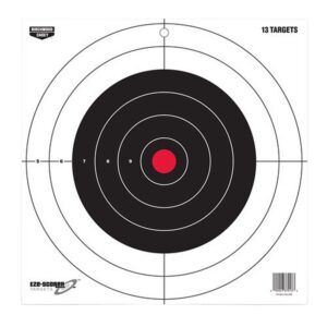 Birchwood Casey 37013 EZE-Scorer 12" Bullseye Paper Hanging Pistol/Rifle Black/Red 13 per Pkg