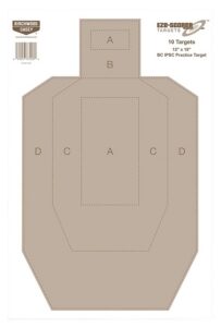 Birchwood Casey 37018 EZE-Scorer IPSC Paper Hanging Universal 12" X 18" Tan 100 per Pkg
