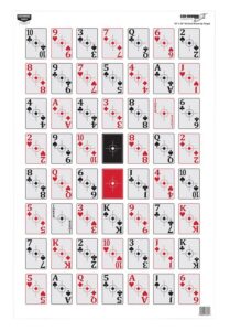 Birchwood Casey 37028 EZE-Scorer Playing Cards Paper Hanging 23" X 35" Black/Red 100 per Pkg