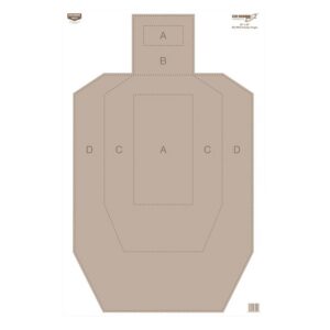 Birchwood Casey 37029 EZE-Scorer IPSC Silhouette Paper Hanging Universal 23" X 35" Tan 5 Pack