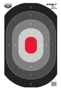 Birchwood Casey 37053 EZE-Scorer Silhouette Oval Target Hanging Paper All Firearms 23" X 35" Black/Gray/Red 5 Targets