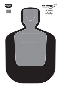 Birchwood Casey 37201 EZE-Scorer BC-19 Silhouette Paper Hanging Universal 12" X 18" Black/Gray/White 10-Pack.