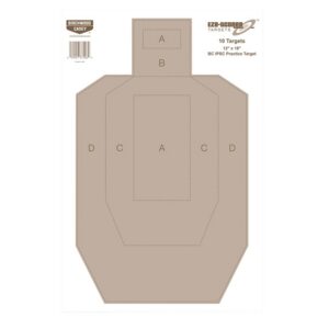 Birchwood Casey 37206 EZE-Scorer IPSC Silhouette Paper Hanging Universal 12" X 18" Tan 10-Pack.