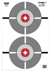 Birchwood Casey BC-37207 EZE-Scorer Double Bullseye Hanging Paper 12" X 18" Gray/Red 10 Pack