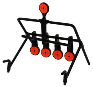 Birchwood Casey 47021 World of Targets Resetting Gallery 1.75" Rimfire Rifles/Handguns Black/Red 0.37" Thick Standing Works with Rimfire
