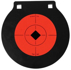 Birchwood Casey 47608 World of Targets Double Hole 6" Black/Orange AR500 Steel Circle with Crosshair & Diamond Hanging