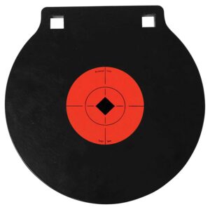 Birchwood Casey 47615 World of Targets Double Hole 10" Pistol/Rifle Black/Orange AR500 Steel Circle with Crosshair & Diamond 0.38" Thick Hanging