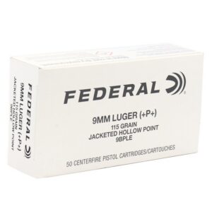 Federal Classic Hi Shok 9MM+P+ 115GR Jhp 50-Round Bx 1000-Round Case