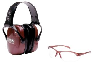 Howard Leight R01727 Woman's Shooting Safety Combo 25 dB Over the Head Dusty Rose/Black Women