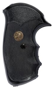 Lyman Pachmayr 03250 Gripper Grip Checkered Black Rubber with Finger Grooves for S&W J Frame with Square Butt