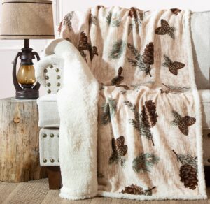 Carstens Pinecone Plush Throw Blanket - 54" X 68"