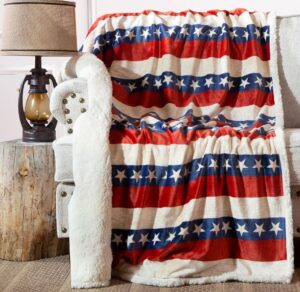Carstens Americana Plush Sherpa Throw Blanket - 56"x 68"