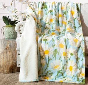 Carstens Daisy Daydream Plush Throw Blanket - 54"x 68"