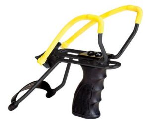 Winchester Daisy 998151506 998151506 Slingshot with Pistol Grip Yellow Steel Frame Black Molded Sure-Grip with Wrist Support Handle