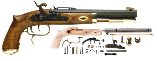 Traditions KPC50902 Trapper Pistol Kit 50 Cal Flintlock 9.75" Blued Octagon Barrel Unfinished Wood Frame Grip Sidelock Action - Image 2