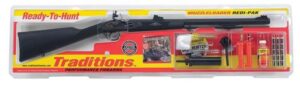 Traditions Redi-Pak Deerhunter Flintlock Rbp 50 Cal 24 in Blued Barrel Black Syn W Acc`s ( 3 per Case )
