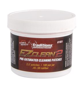 Traditions A1931 EZ Clean 2 Cleaning Patches Multiple .45 .54 Cal 100 per Jar