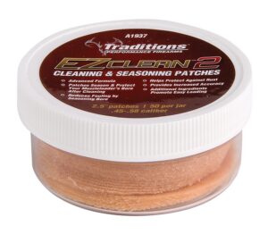 Traditions A1937 EZCLEAN2 Cleaning and Seasoning Patches 45-58 Cal 50 per Jar 2.5"