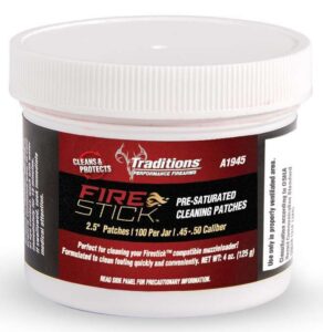 Traditions Muzzleloading Firestick Saturated Cleaning Patches( 6 per Case )
