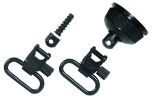 Uncle Mike's 18002 Mag Cap Swivel Set Made of Steel with Blued Finish, 1" Loop Size & Quick Detach Style for 12 Gauge Remington 870 Express with
