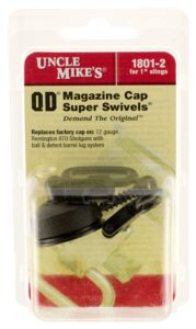 Uncle Mike's 18012 Mag Cap Swivel Set Made of Steel with Blued Finish, 1" Loop Size & Quick Detach Style for 12 Gauge Remington 870 & 870