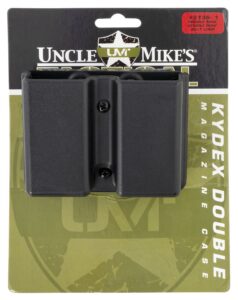 Uncle Mike's 51361 Kydex Double Magazine Case Black Kydex Belt Clip 9mm Luger 40 S&W Belts 1.75" Wide