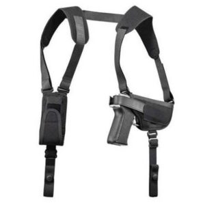 Uncle Mike's 77160 Pro-Pak Horizontal Shoulder Holster Shoulder Size 16 Black Nylon Harness Fits Med/Large Semi Autos Fits 3.25-3.75" Barrel Right