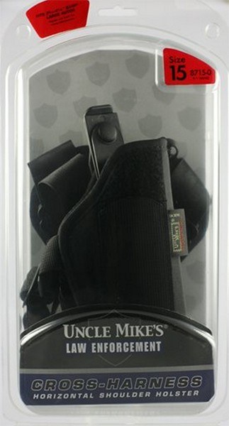 Uncle Mike's Cross Harness Shoulder Holster Black Nylon Ambidextrous Size #15