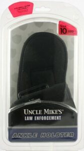 Uncle Mike's Mike Ankle Holster Kodra Black Size 10 RH with Ret Strap Clam