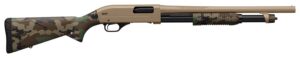 Winchester Repeating Arms SXP Defender 20 Gauge 3" 5+1 (2.75") 18" Barrel, FDE Drilled & Tapped Rec, Woodland Camo Textured Stock, Tactical Ribbed
