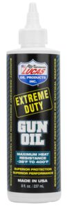 Lucas Oil 10870 Extreme Duty Gun Oil Against Heat, Friction, Wear 8 Oz Squeeze Bottle