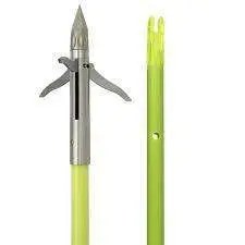 Muzzy Iron 3-BLADE Fish Point with Chartreuse Arrow
