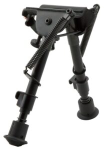 Harris Bipods BRM1A2 Non-Swivel BR Swivel Stud, 6-9", Black Steel/Aluminum, Notched Legs, Rubber Feet