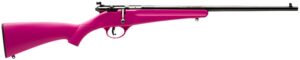 Savage Arms 13780 Rascal Youth 22 LR 1-Round 16.13" Matte Black Sporter Barrel, Matte Black Carbon Steel Receiver, Pink Fixed Synthetic Stock, Right