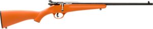 Savage Arms 13810 Rascal Youth 22 LR 1-Round 16.13" Matte Black Sporter Barrel, Matte Black Carbon Steel Receiver, Orange Fixed Synthetic Stock, Right