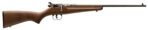 Savage Arms 13815 Rascal Youth 22 LR 1-Round 16.13" Matte Black Sporter Barrel, Matte Black Carbon Steel Receiver, Satin Brown Fixed Wood Stock, Right