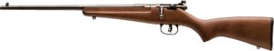 Savage Arms 13820 Rascal Youth 22 LR 1-Round 16.13" Matte Black Sporter Barrel, Matte Black Carbon Steel Receiver, Satin Brown Fixed Wood Stock, Left