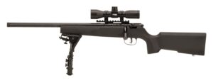 Savage Arms 13836 Rascal Target XP Youth 22 LR 1-Round 16.13" Black Satin Heavy Threaded Barrel, Satin Black Drilled & Tapped Carbon Steel