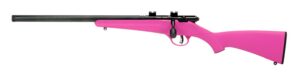 Savage Arms 13842 Rascal FLV-SR Youth 22 LR 1-Round 16.12" Matte Blued Heavy Barrel, Matte Blued Carbon Steel Receiver, Pink Synthetic Stock, Left