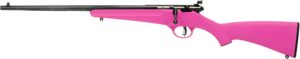 Savage Arms 13844 Rascal Youth 22 LR 1-Round 16.13" Matte Black Sporter Barrel, Matte Black Carbon Steel Receiver, Pink Fixed Synthetic Stock, Left