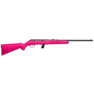 Savage Arms 40218 64 F Full Size 22 LR 10+1 21" Matte Black Carbon Steel Barrel, Matte Black Grooved Carbon Steel Receiver, Pink Fixed Synthetic