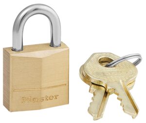 Master Lock 120D Padlock Open with Key Gold Brass