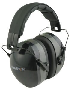 Champion Targets 40970 Standard Earmuffs 27 dB Over the Head Black Ear Cups with Black Band