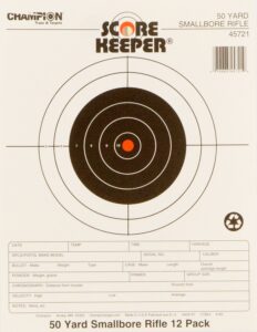 Champion Targets 45721 Scorekeeper Small Bore 50yd Sight-In Hanging Paper 8.50" X 11" Bullseye Orange 12 per Pack