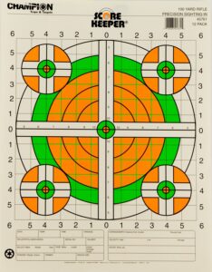 Champion Targets 45761 Score Keeper Bullseye Paper Hanging 100 Yds Rifle 14" X 18" Green/Orange 12-Pack