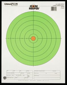 Champion Targets 45795 Score Keeper Bullseye Paper Hanging 100 Yds Rifle Large Fluorescent Green & Orange 12-Pack