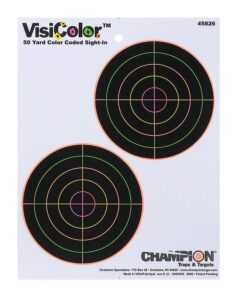 Champion Targets 45826 VisiColor 5" Double Bullseye Paper Self-Adhesive 8.50" X 11" Multi-Color 10 Pack