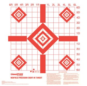 Champion Targets 47387 Redfield Sight-In Diamond Paper Pistol/Rifle 16" X 16" White/Red 100 per Pkg