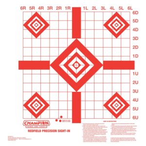 Champion Targets 47388 Redfield Sight-In Diamond Paper Pistol/Rifle 16" X 16" White/Red 10-Pack.