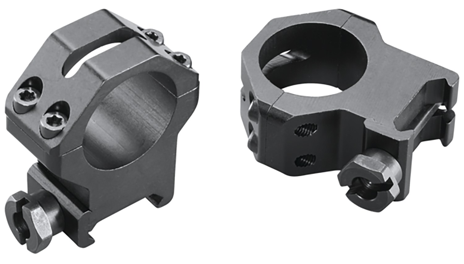 Weaver Mounts 48362 Four-Hole Skeleton Rings Matte Black 1" Extra High
